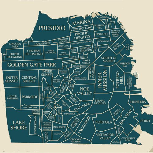 Map of San Francisco by Neighborhood and What to See by Neighborhood